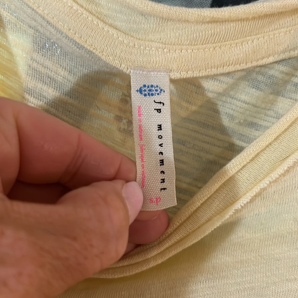 Free People Movement Yellow Cap Sleeve Shirt. Size small. - Picture 2 of 5